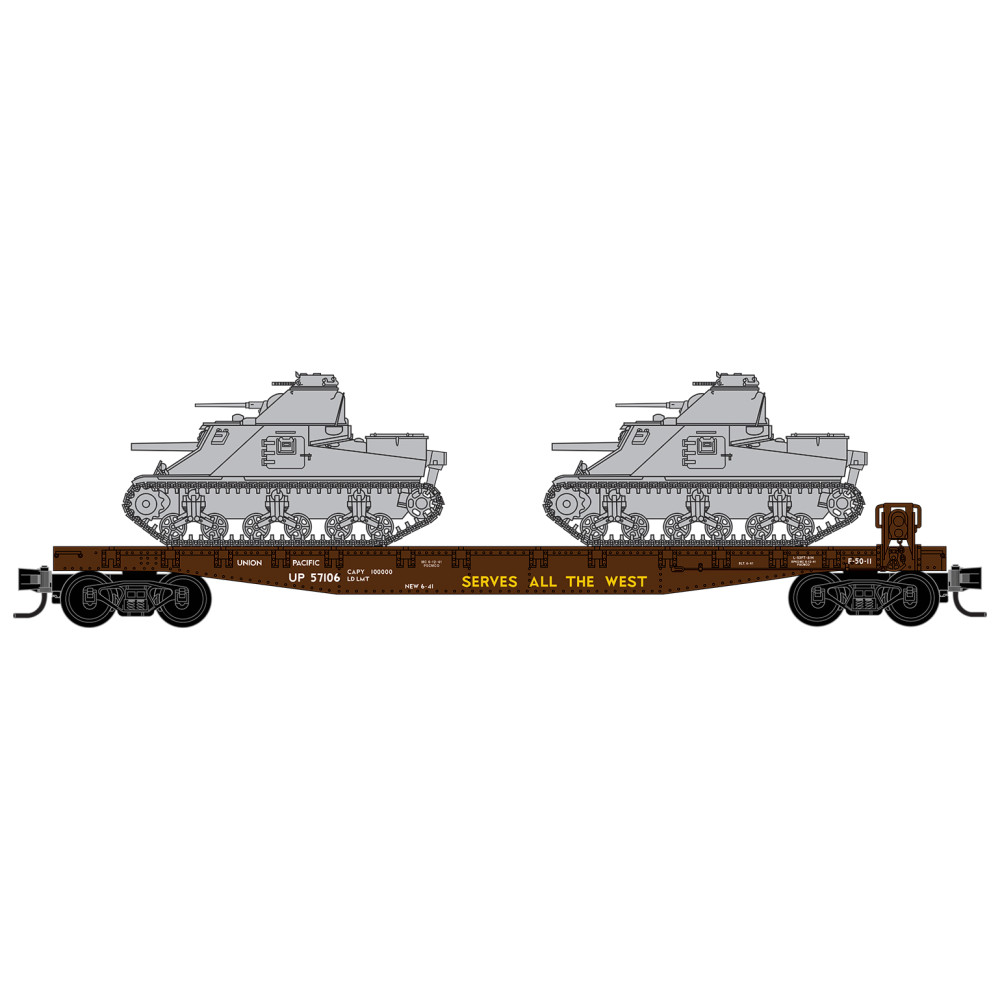 Union Pacific® flatcar with M3 Tank load 2-Pack
