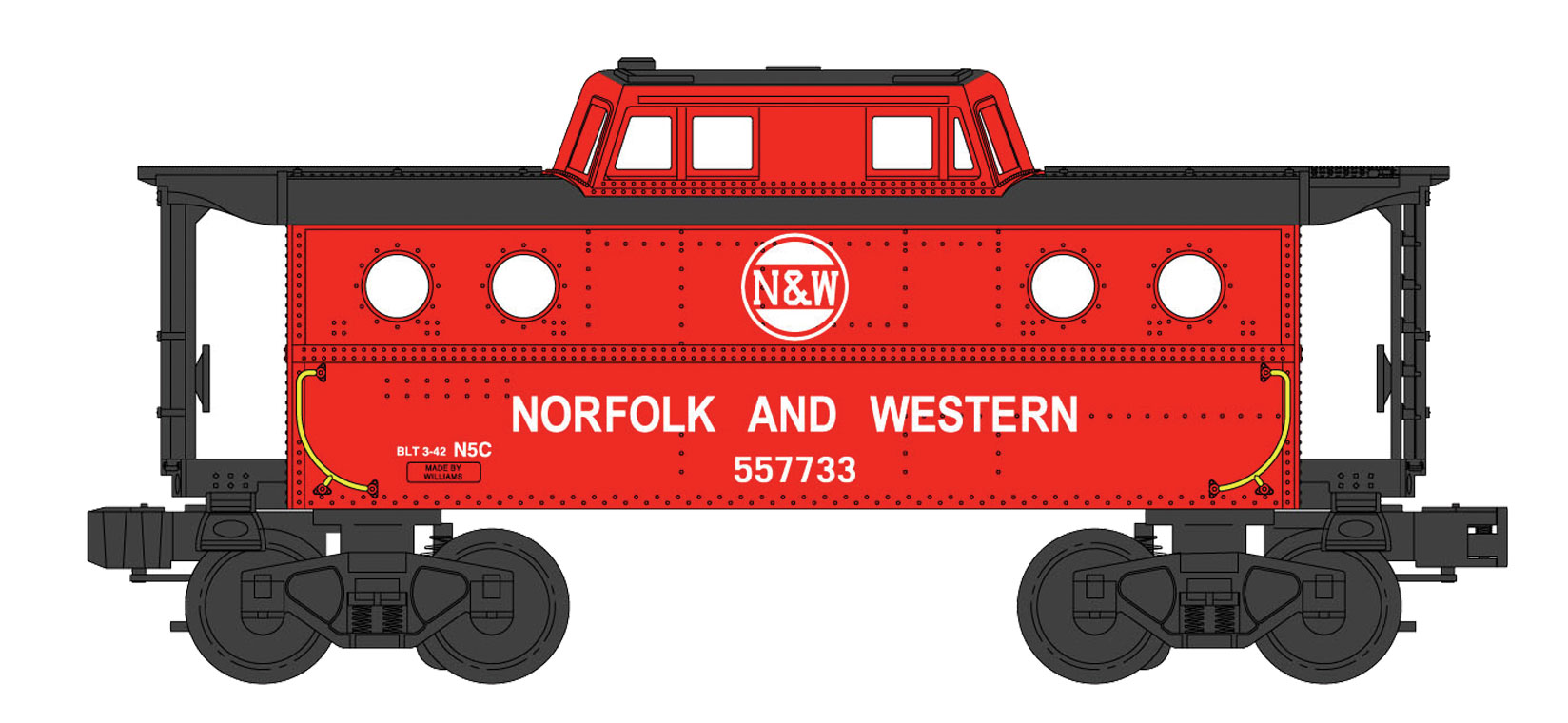 Norfolk & Western N5C porthole caboose from set