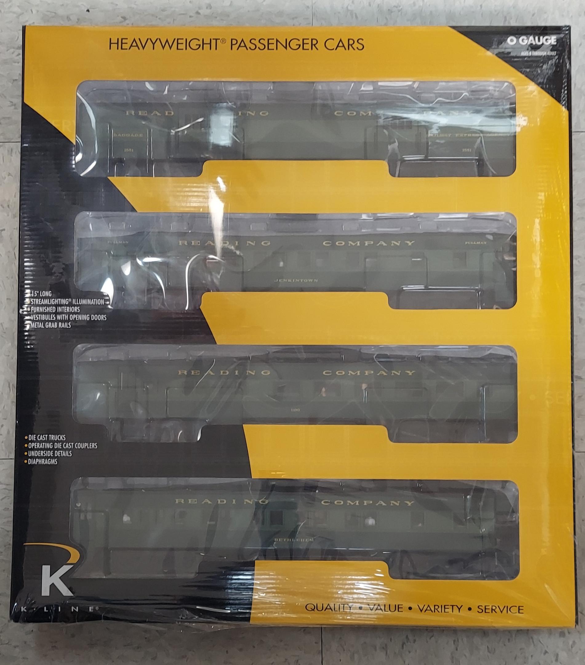 Reading 15" Heavyweight Passenger Car 4-Pack
