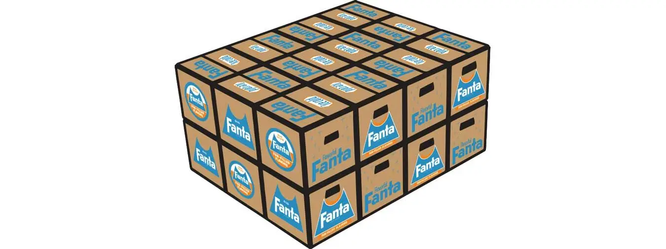 Fanta stacked shipping cases 2-pack