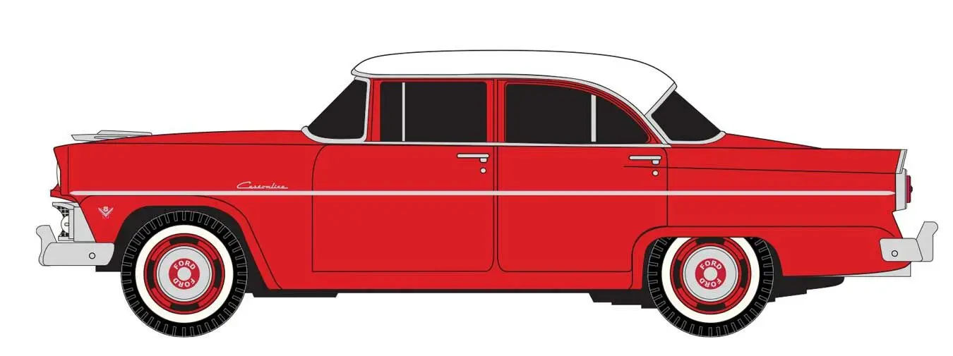1955 Ford 4-door sedan - Torch Red
