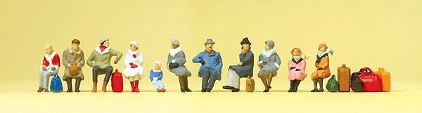 Seated Passengers in Winter Clothes (11 + baggage)