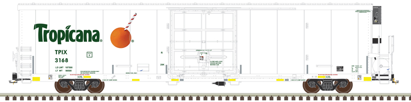 Tropicana (safety stripes #1) 64' Trinity reefer #3020