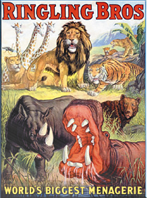 Ringling Bros. tin sign replica 4-pack