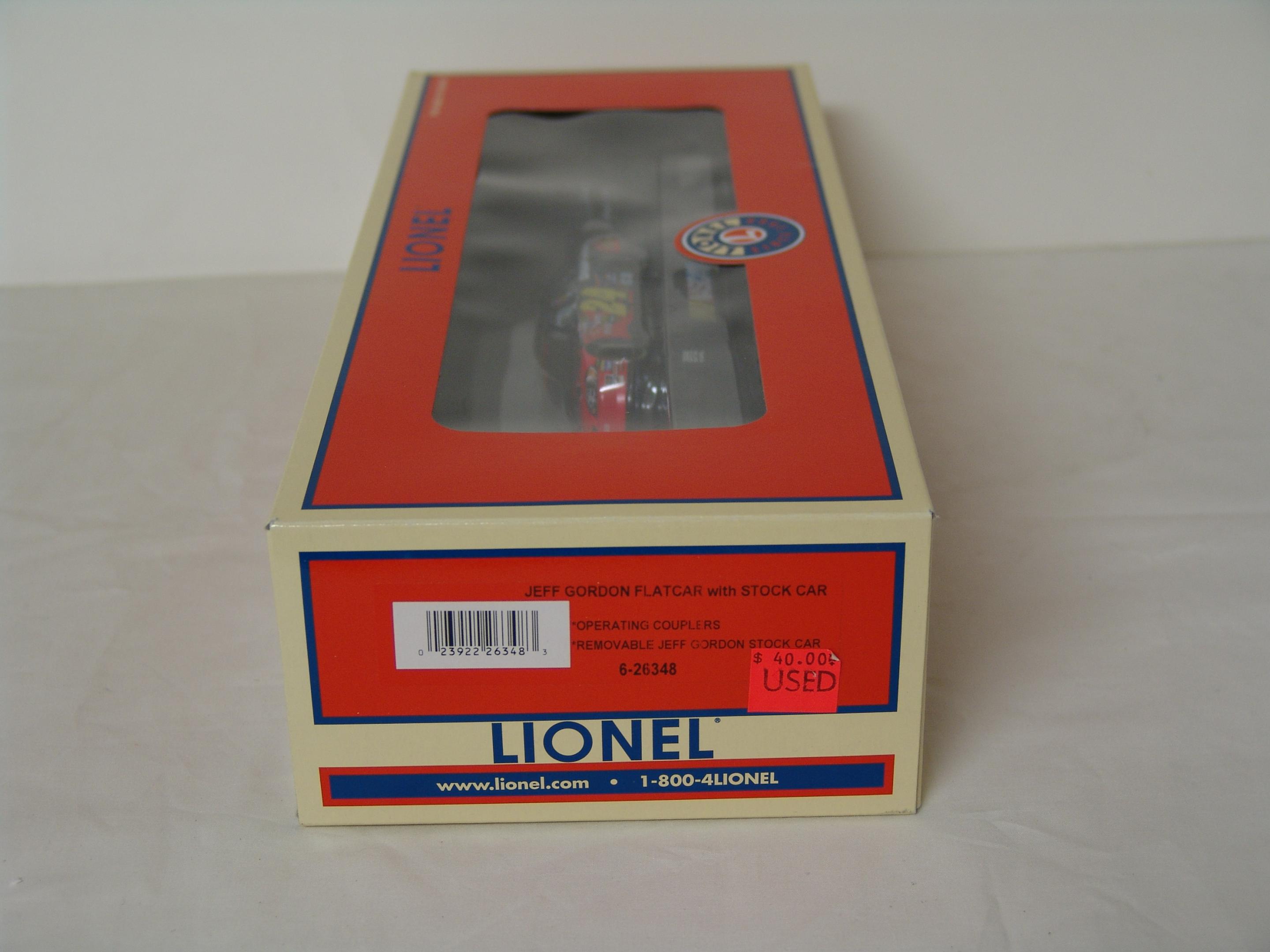Jeff Gordon flatcar with stock car (used)