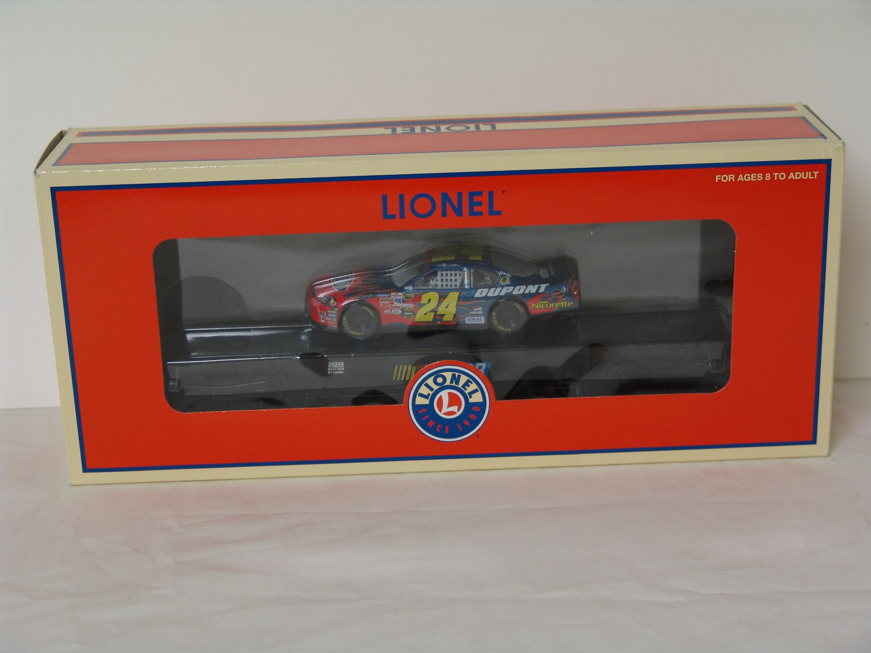 Jeff Gordon flatcar with stock car (used)