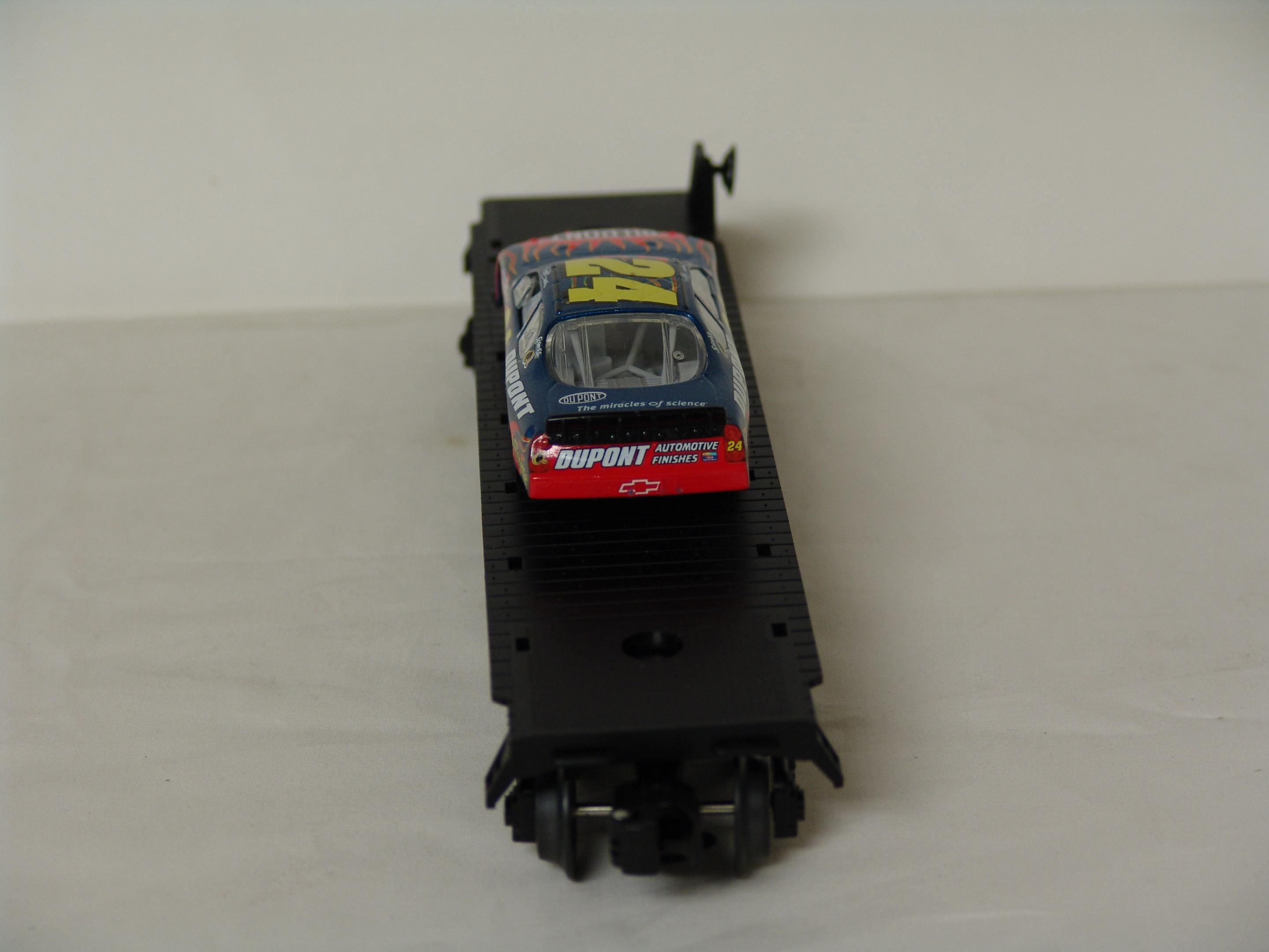 Jeff Gordon flatcar with stock car (used)