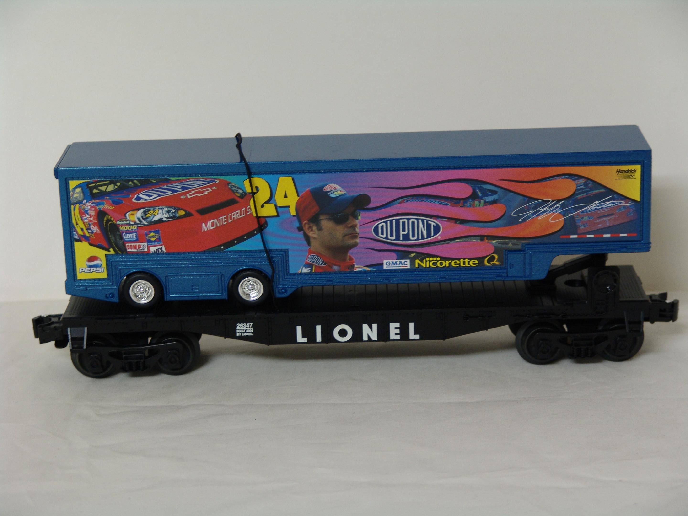 Jeff Gordon flatcar with trailer (used)