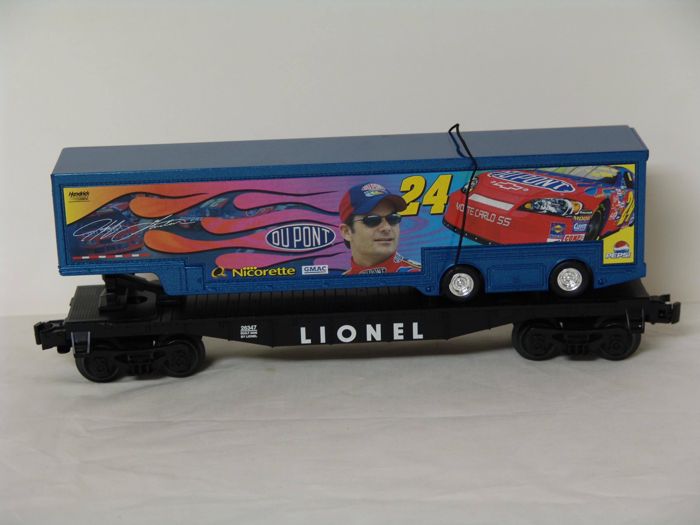 Jeff Gordon flatcar with trailer (used)