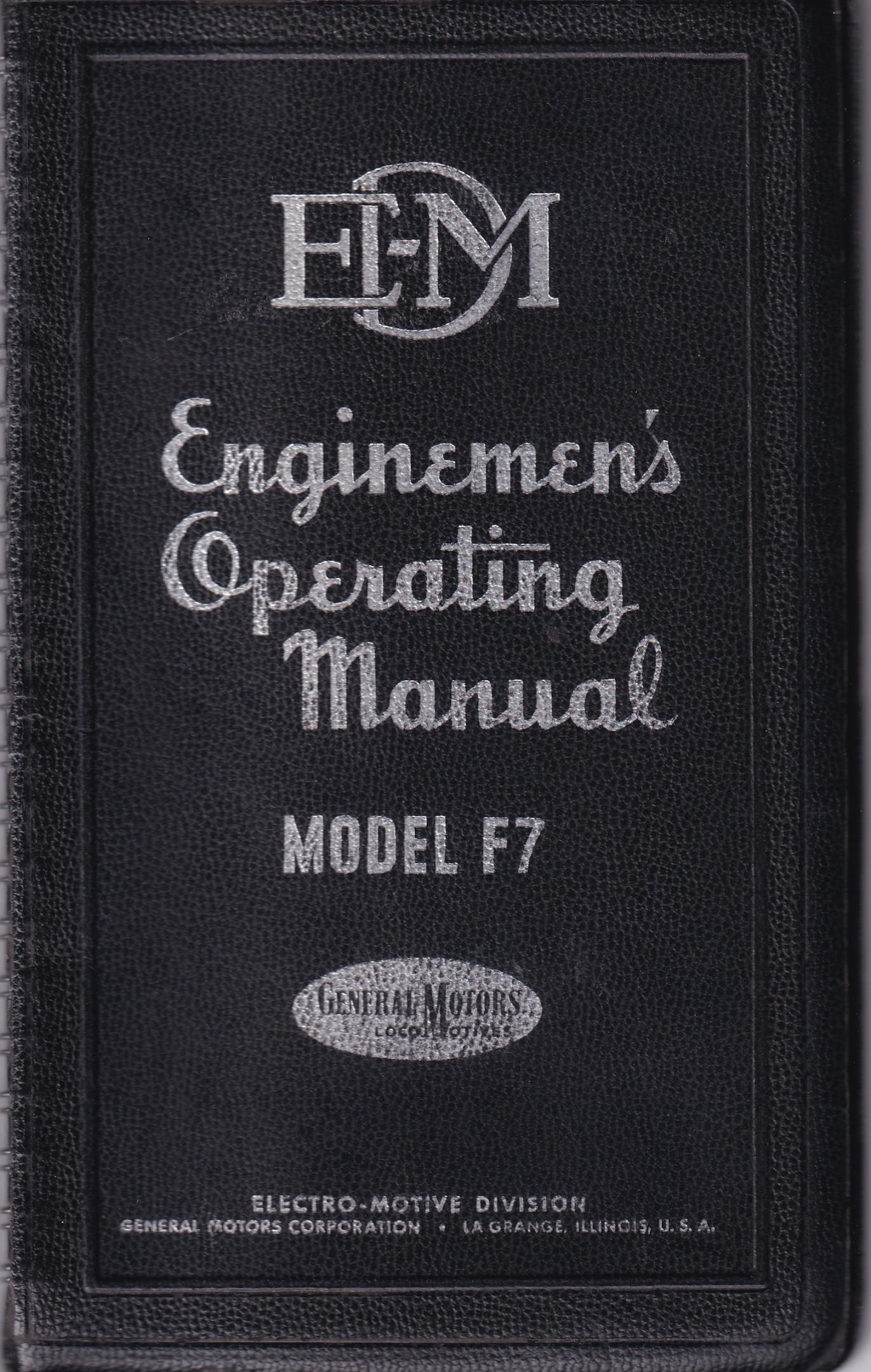 EMD Enginemen's Operating Manual Model F7