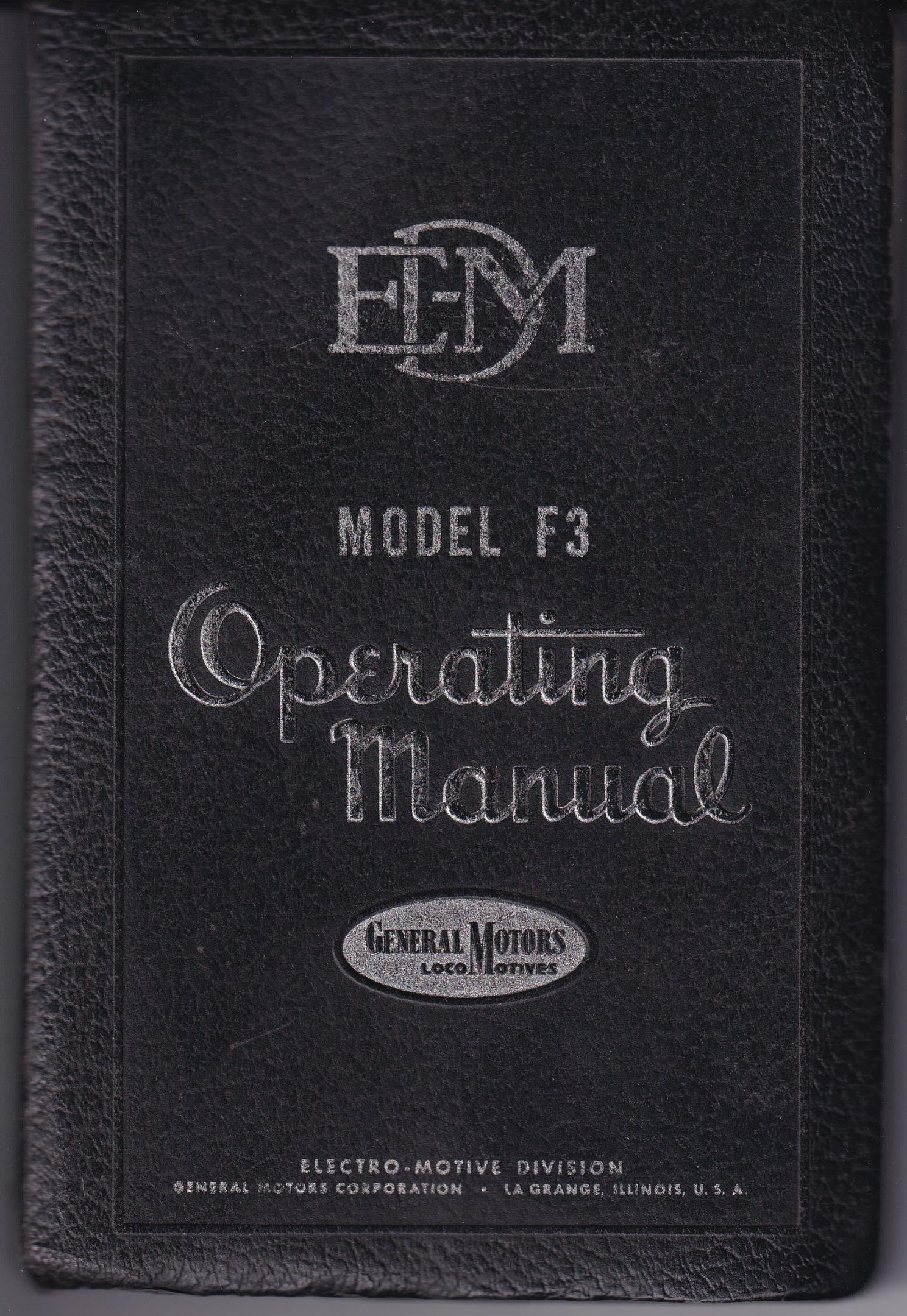 EMD Model F3 Operating Manual