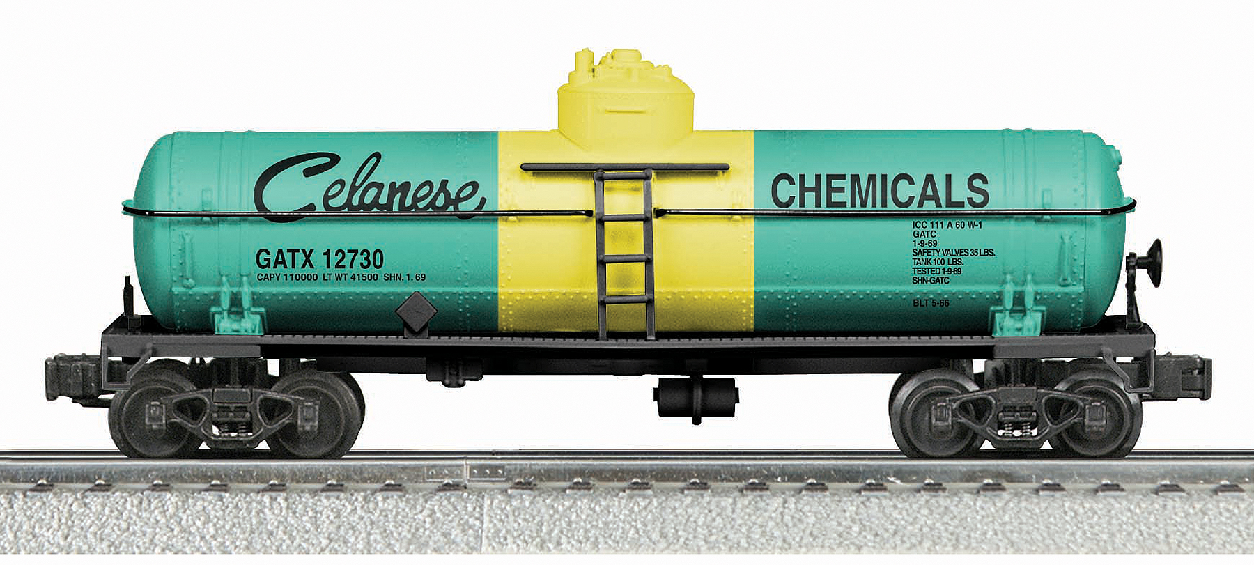 Celanese Chemicals single dome tank car #12730 (used)