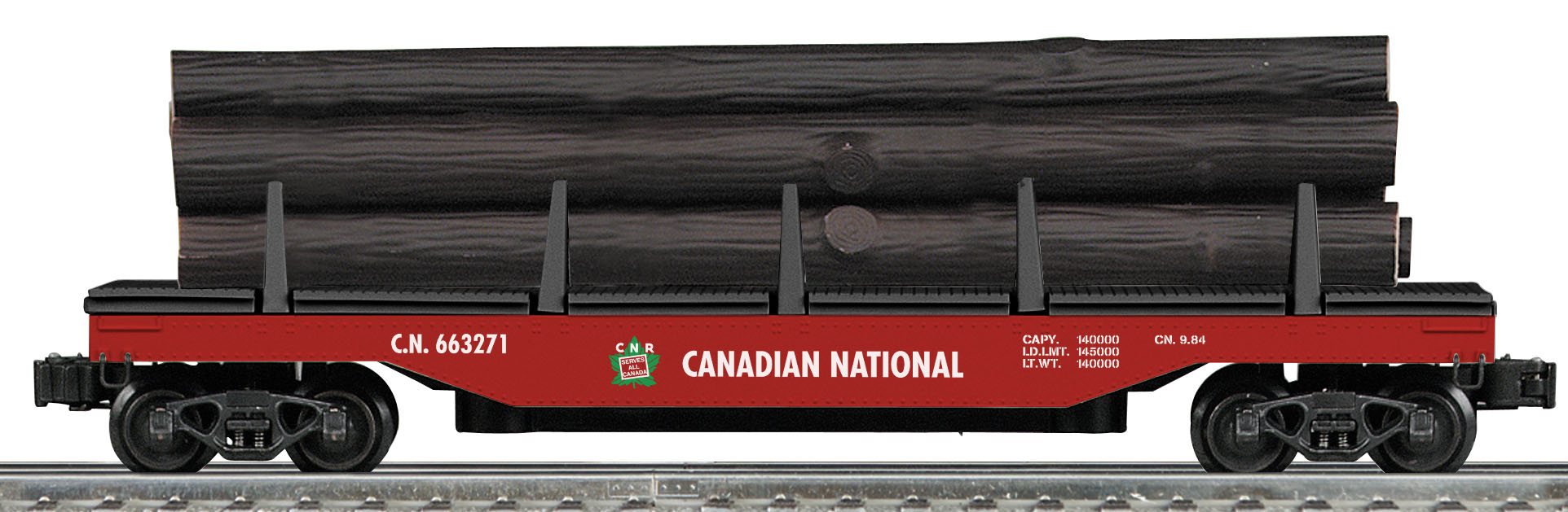Canadian National scale operating log dump car