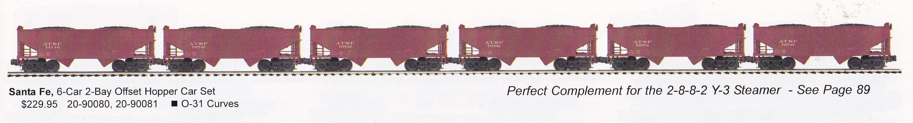 Santa Fe 6-car 2-bay offset hopper set #2