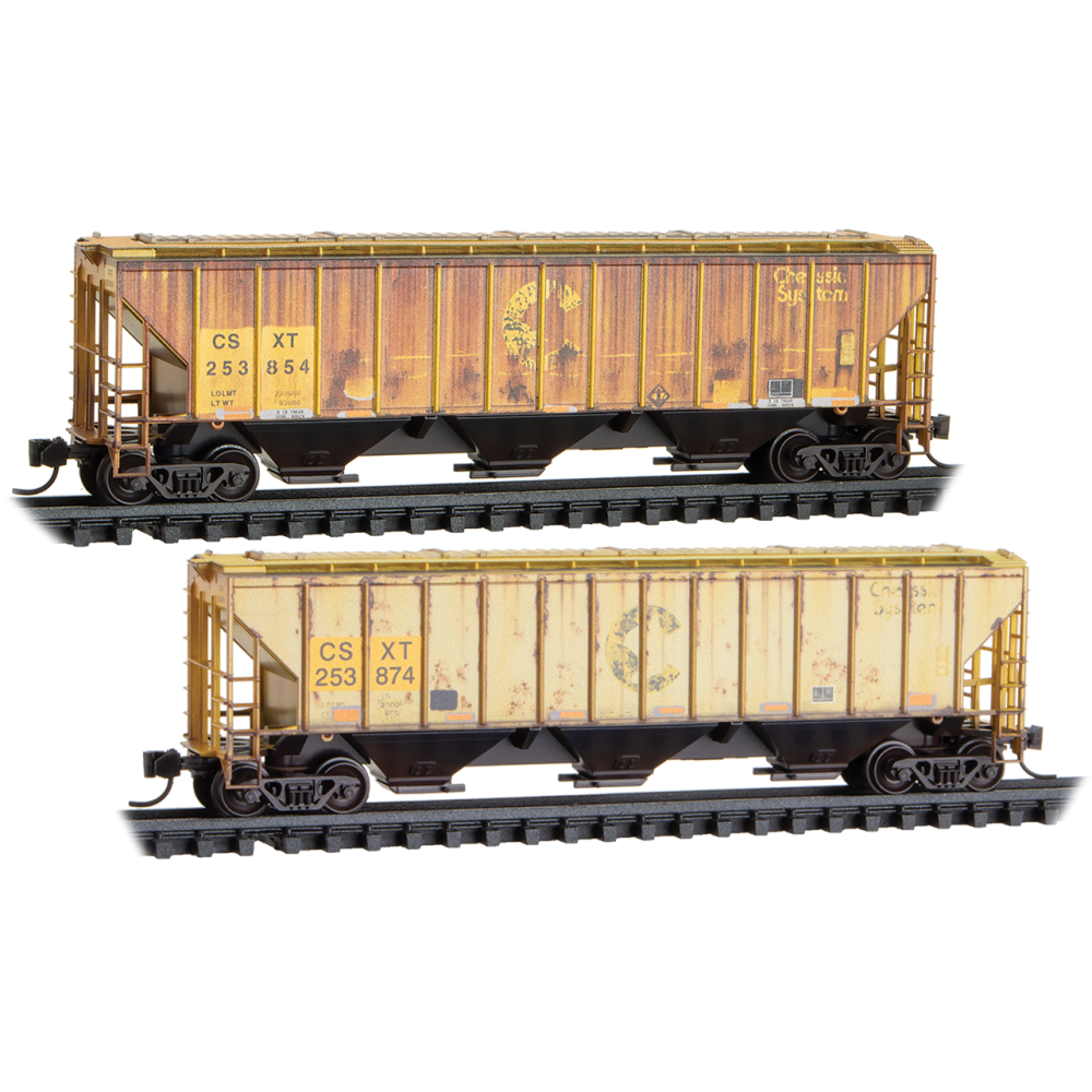 CSX weathered covered hopper 2-pack