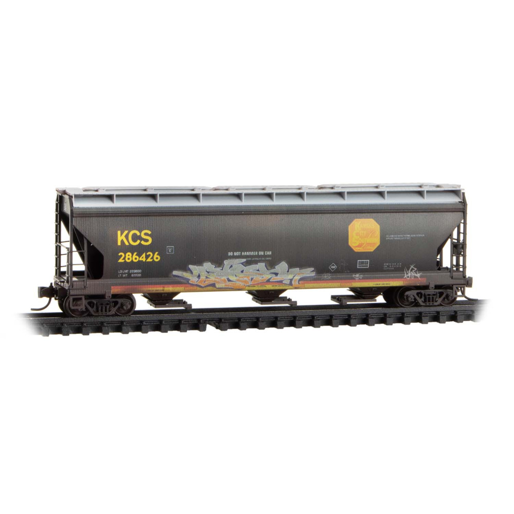 Kansas City Southern weathered covered hopper 3-pack