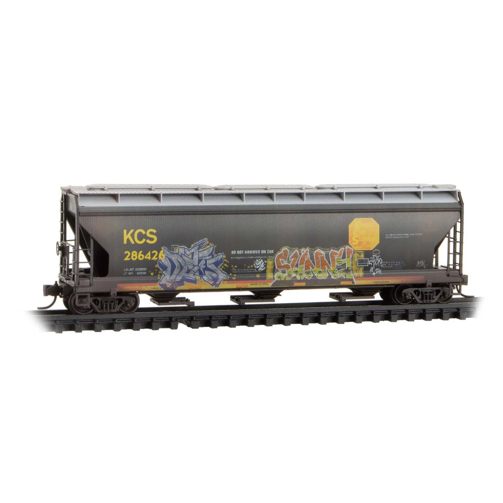 Kansas City Southern weathered covered hopper 3-pack