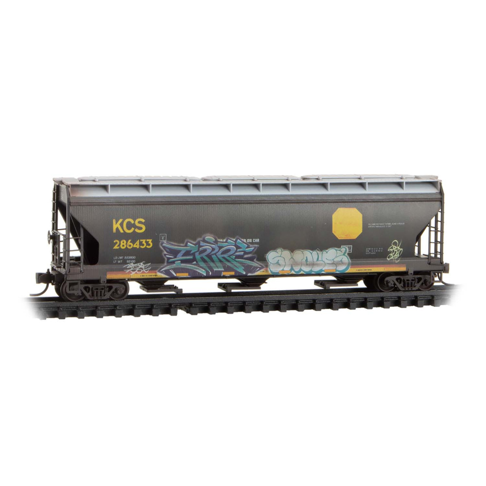Kansas City Southern weathered covered hopper 3-pack