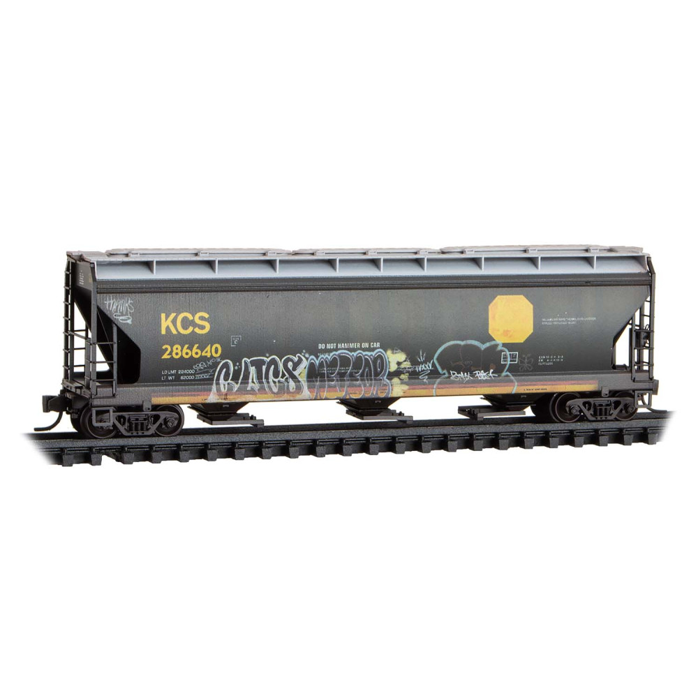 Kansas City Southern weathered covered hopper 3-pack