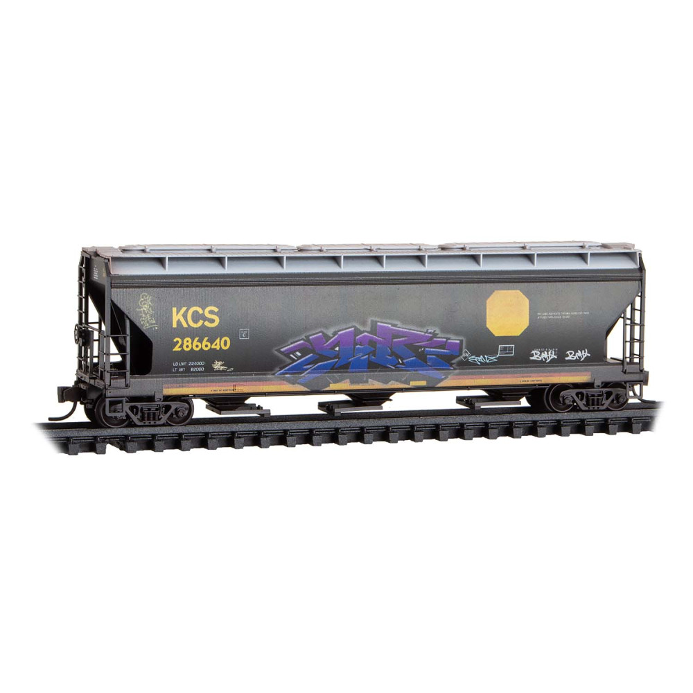 Kansas City Southern weathered covered hopper 3-pack