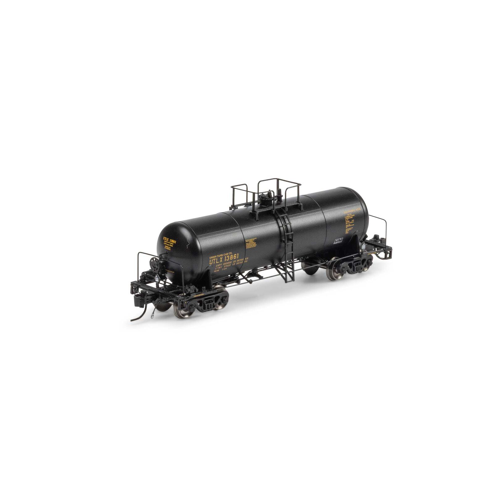 Union Tank Car black UTC 13,600 gallon acid tank car #13861