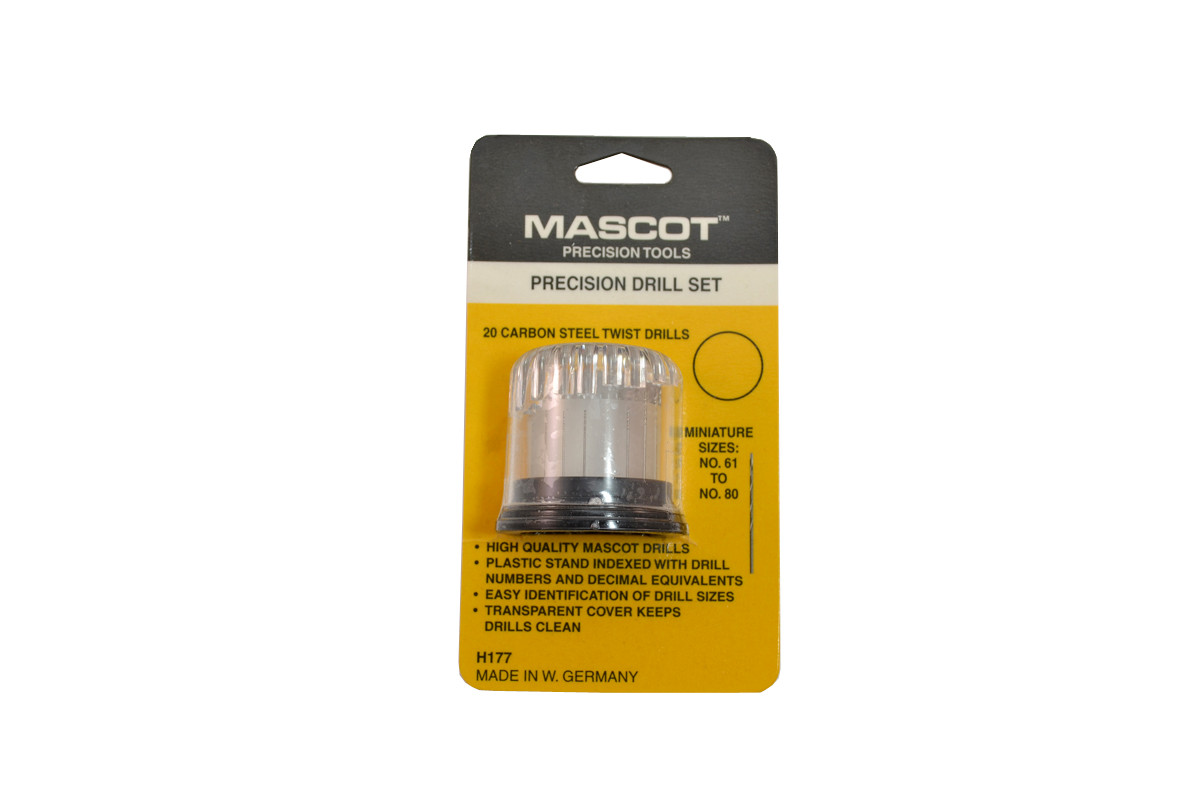 20 Piece Carbon Steel Twist Drill Set #61 - #80