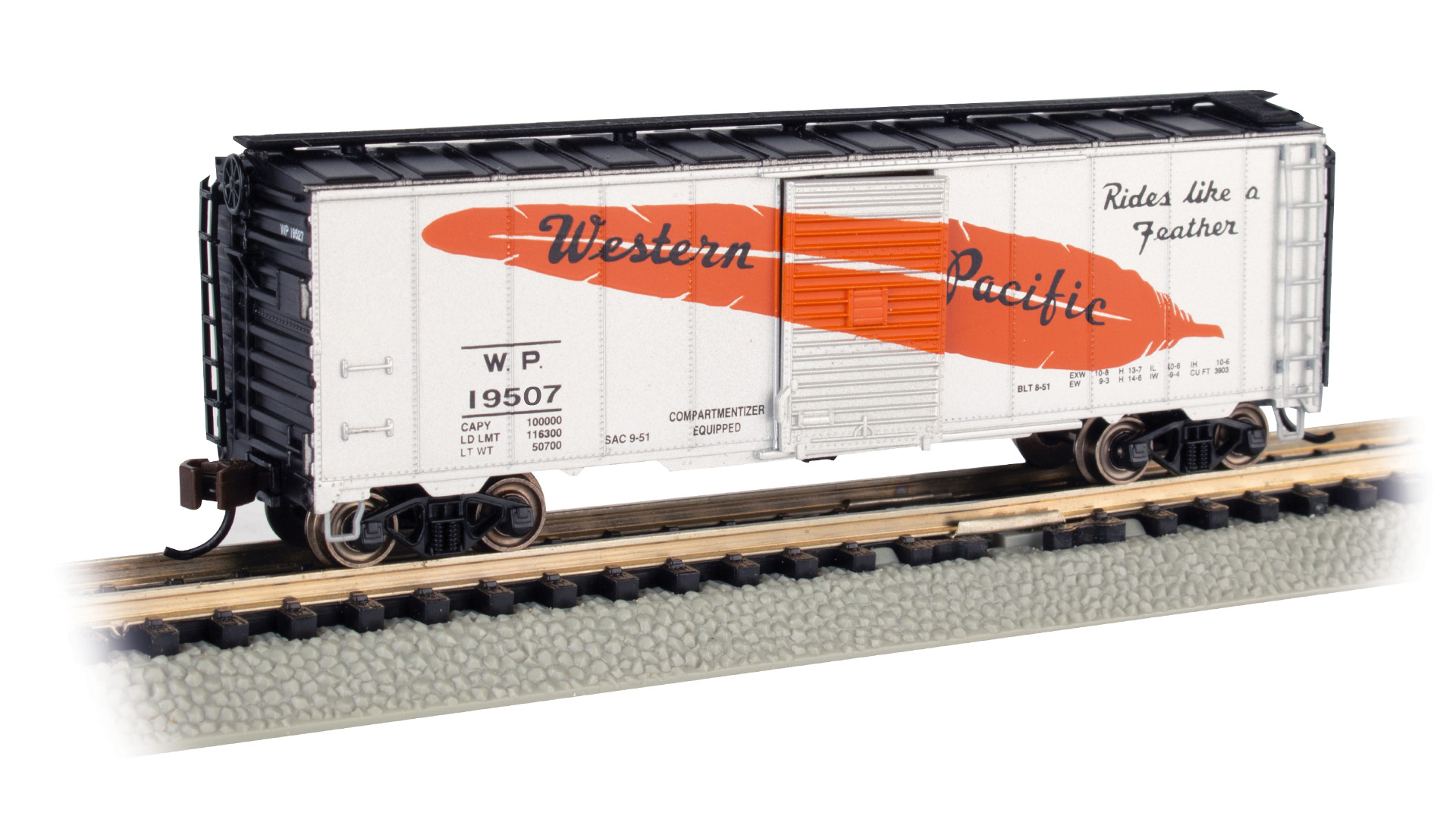 Western Pacific 40' AAR steel boxcar #19507