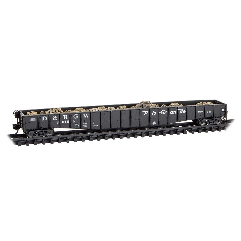 Denver & Rio Grande Western 65' 70-Ton Mill Gondola #30164 With Load