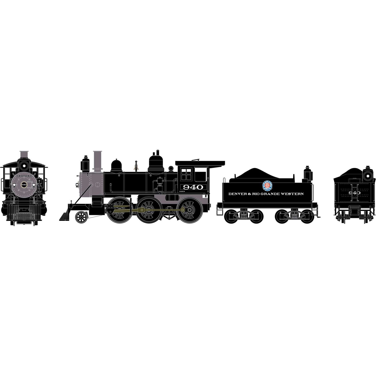 Rio Grande 2-6-0 Steam Engine #940 Econami DCC & Sound Equipped
