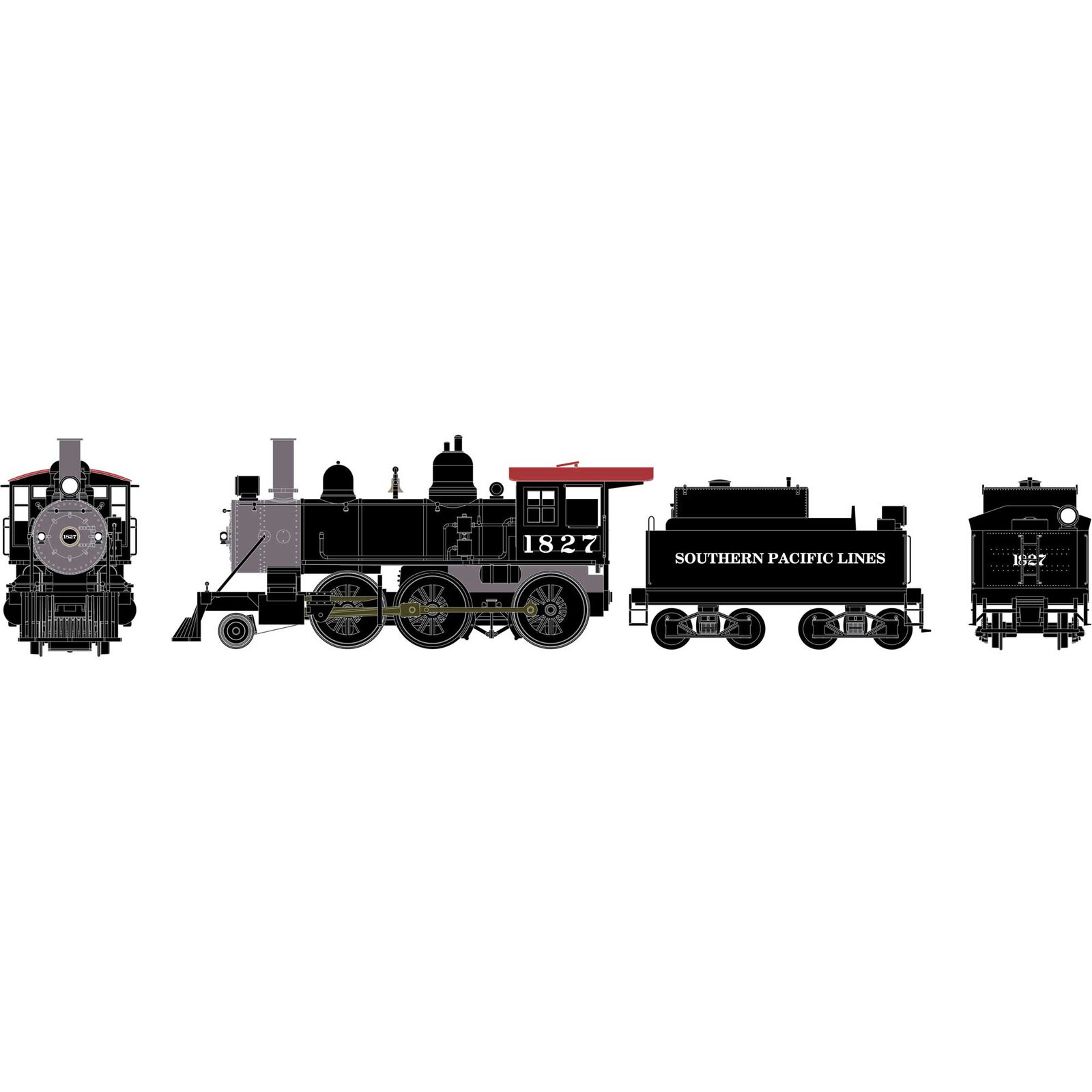 Southern Pacific 2-6-0 Steam Engine #1827 Econami DCC & Sound Equipped