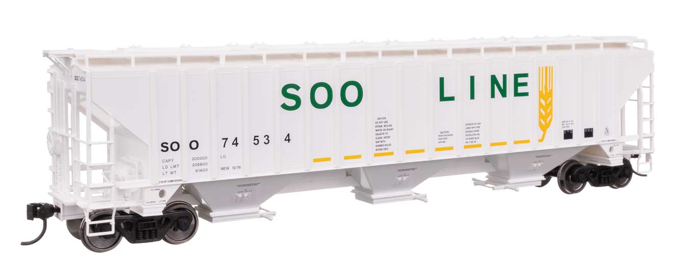 Soo Line Trinity 4750 3-Bay Covered Hopper #74534