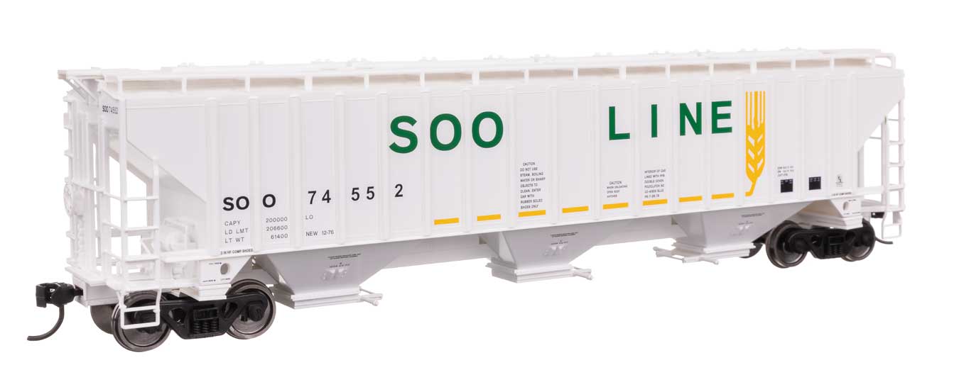 Soo Line Trinity 4750 3-Bay Covered Hopper #74552