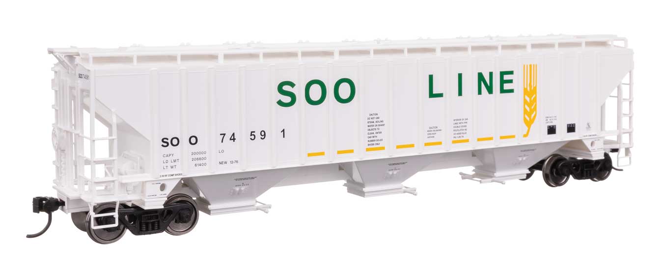 Soo Line Trinity 4750 3-Bay Covered Hopper #74591