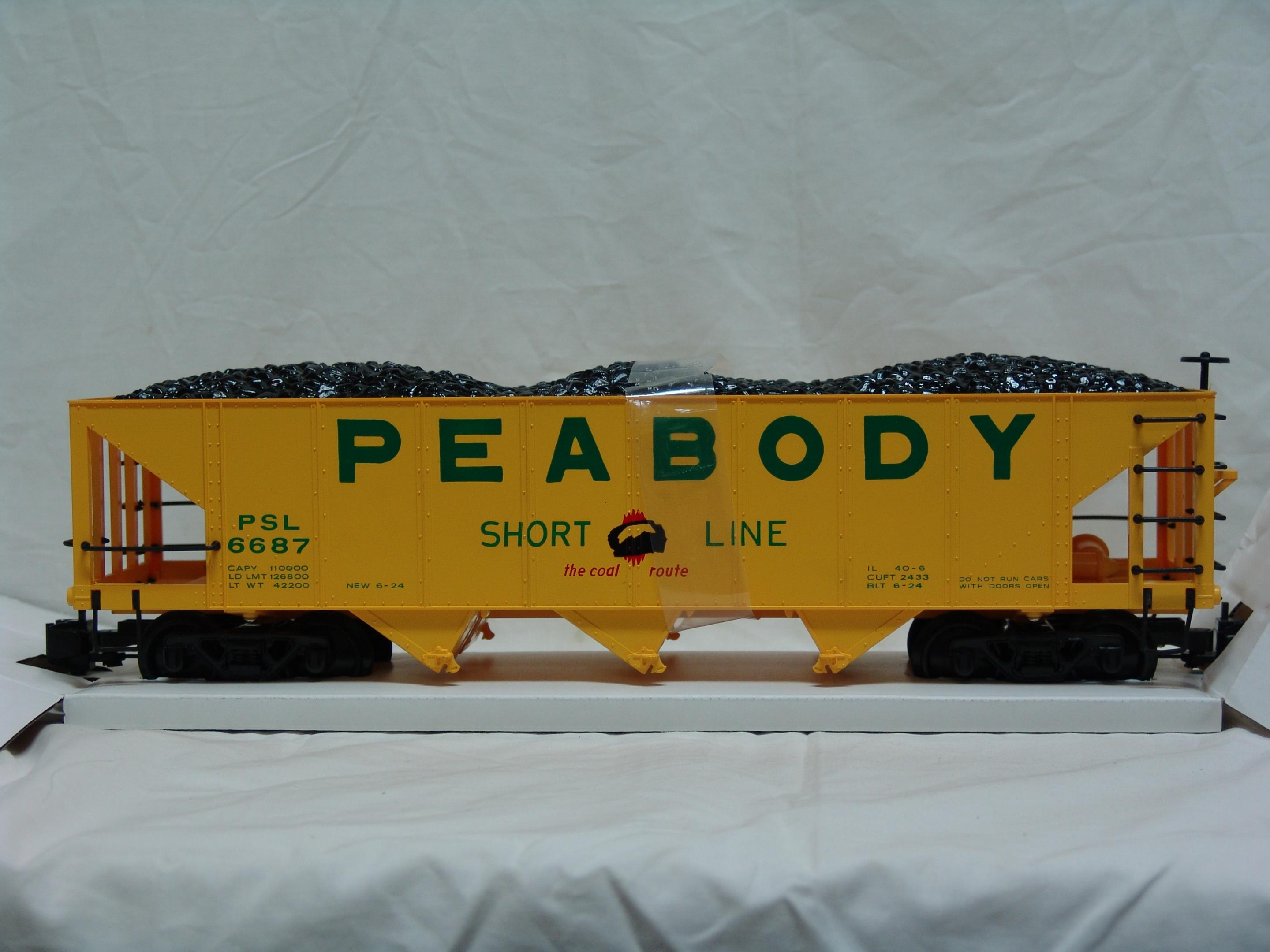 Peabody Short Line 3-bay coal hopper #6687 (used)