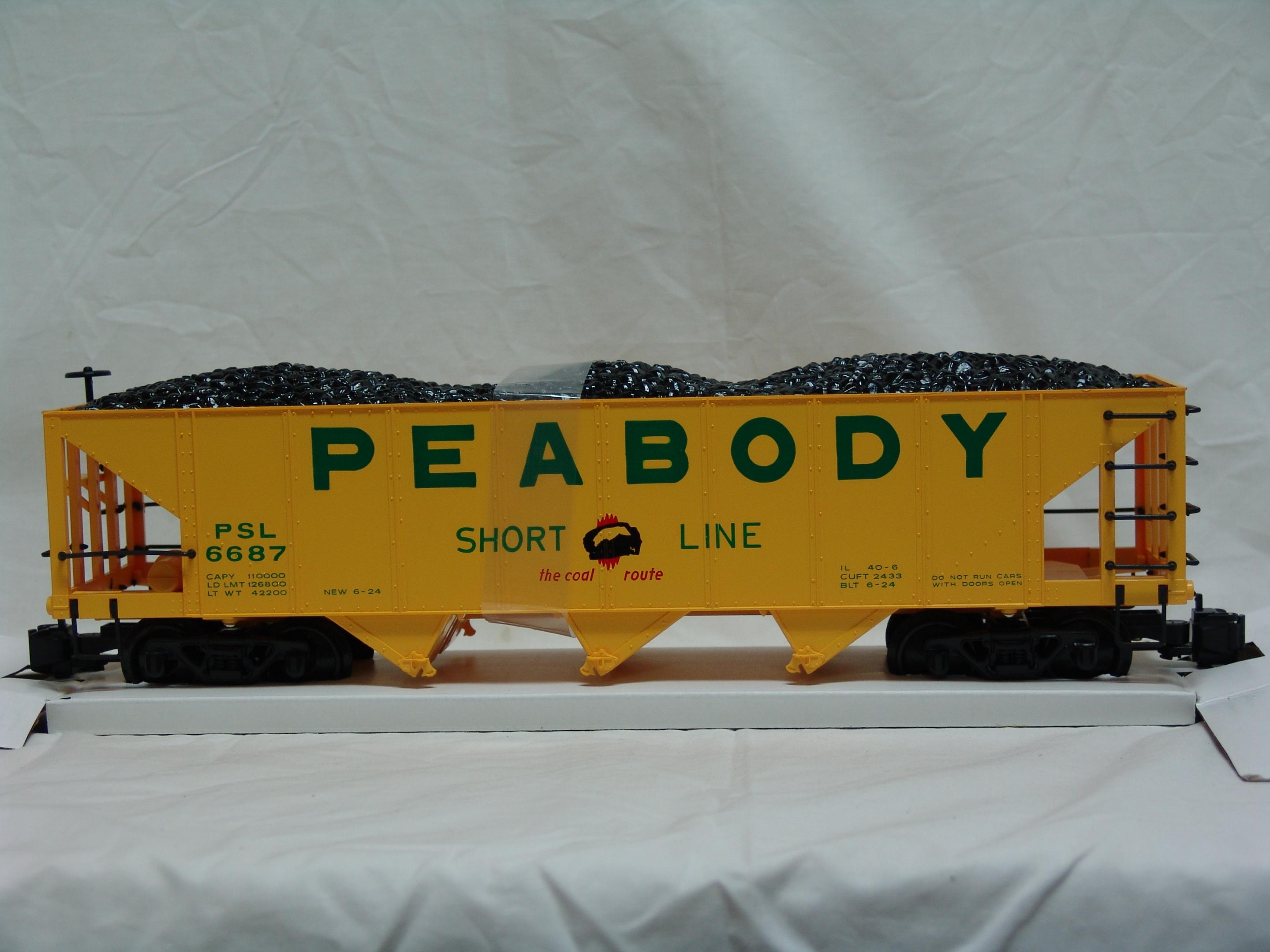 Peabody Short Line 3-bay coal hopper #6687 (used)
