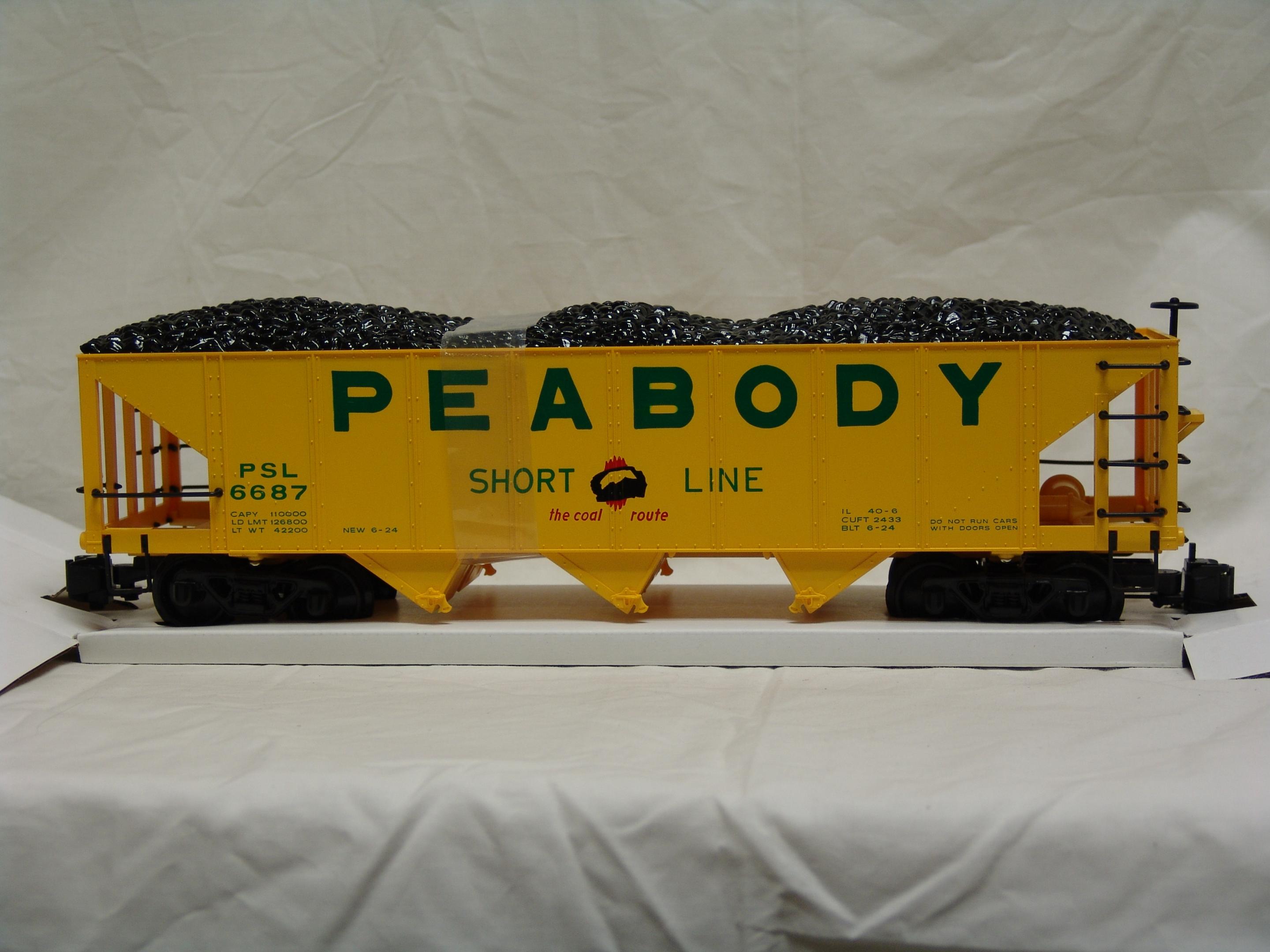 Peabody Short Line 3-bay coal hopper #6687 (used)