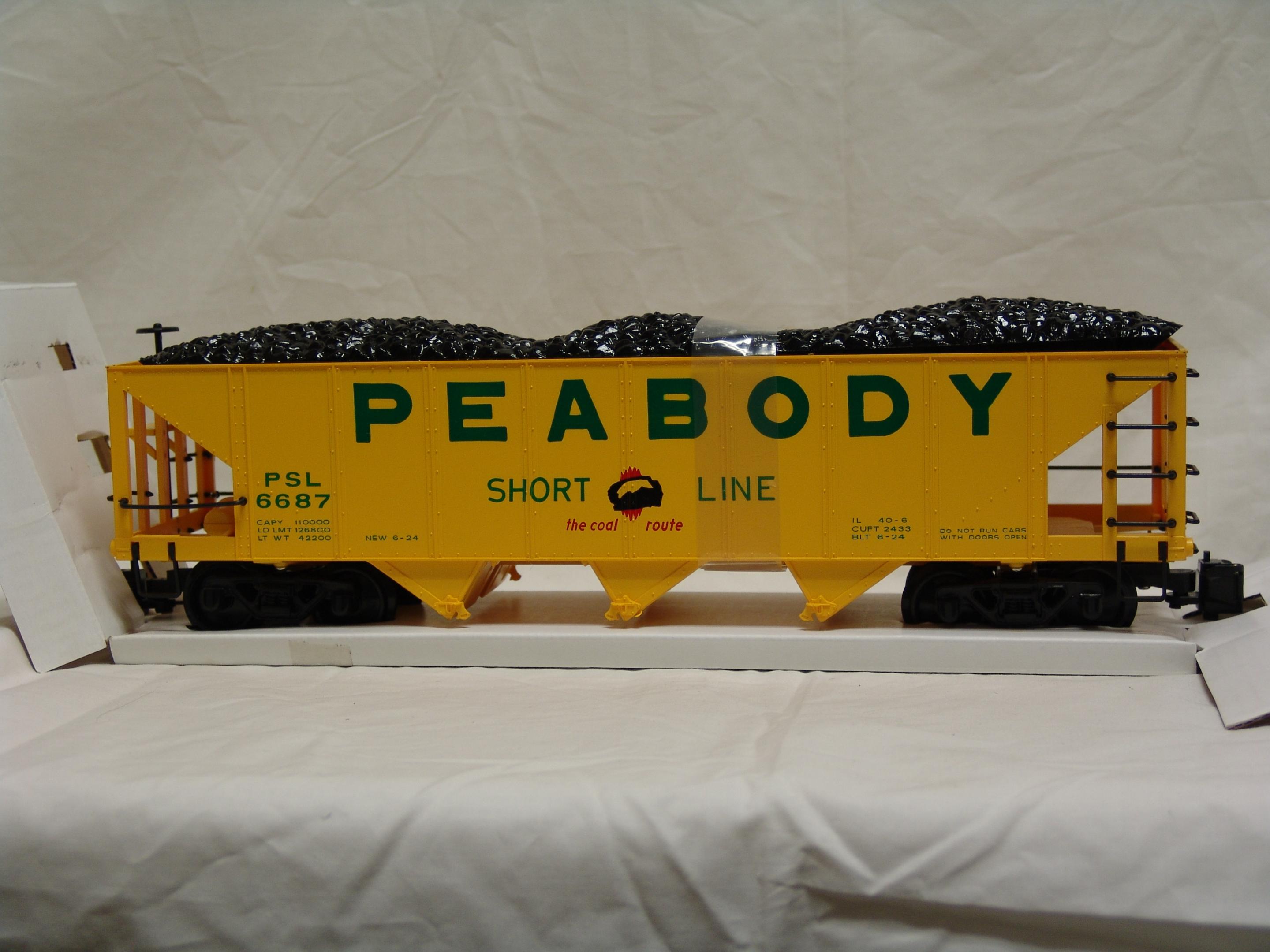 Peabody Short Line 3-bay coal hopper #6687 (used)