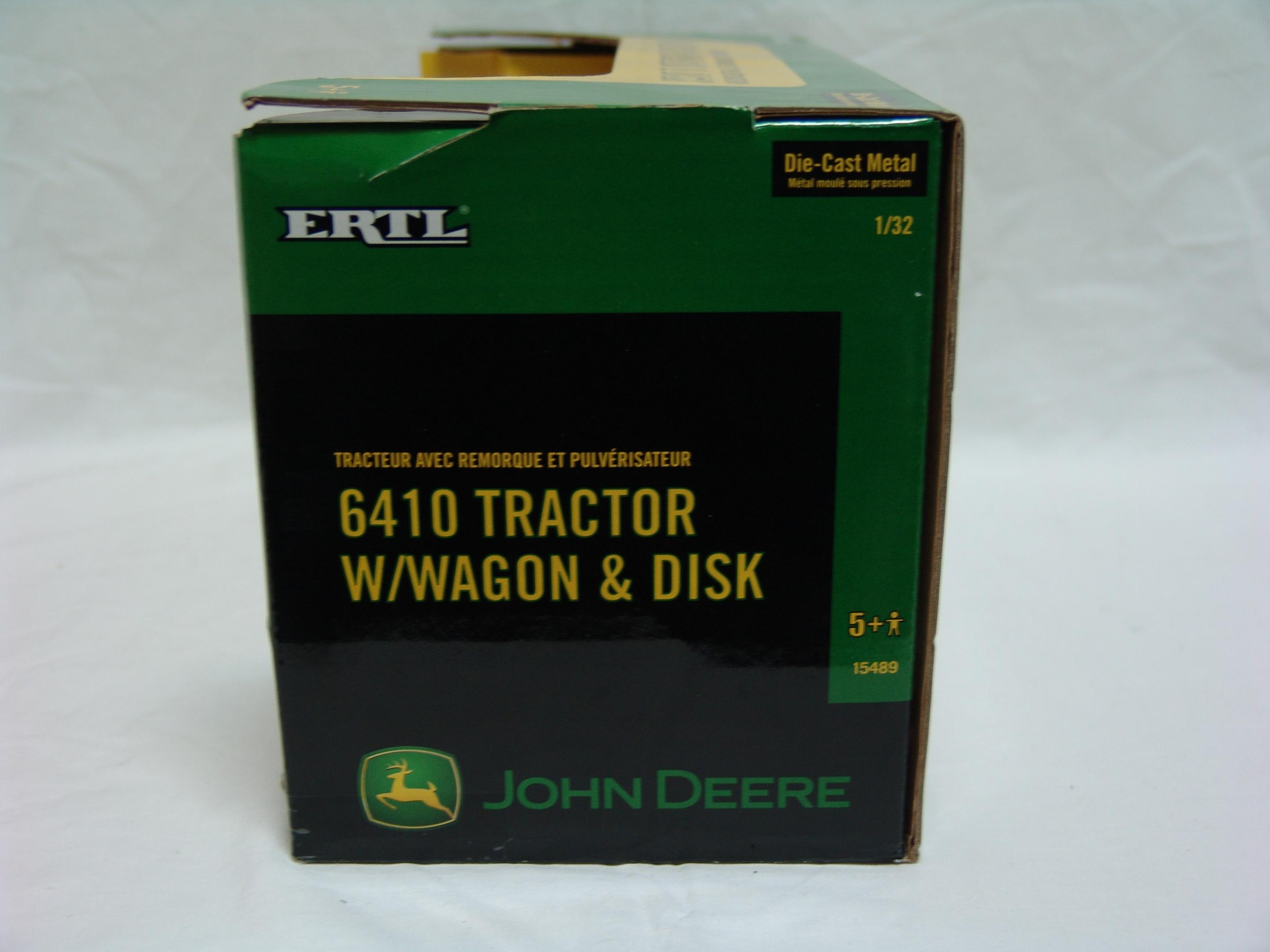 John Deere 6410 tractor with wagon & disk (used)