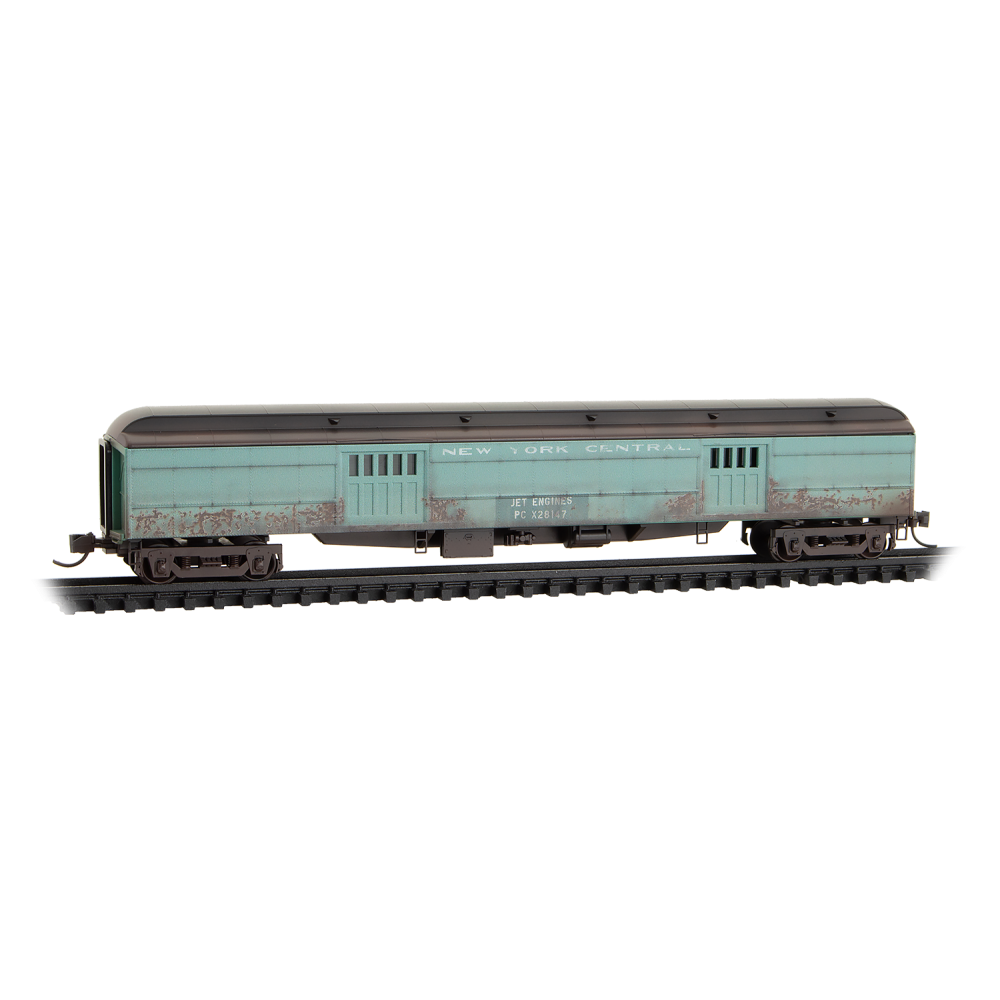 Penn Central Weathered 70' Heavyweight Baggage Car #X28147