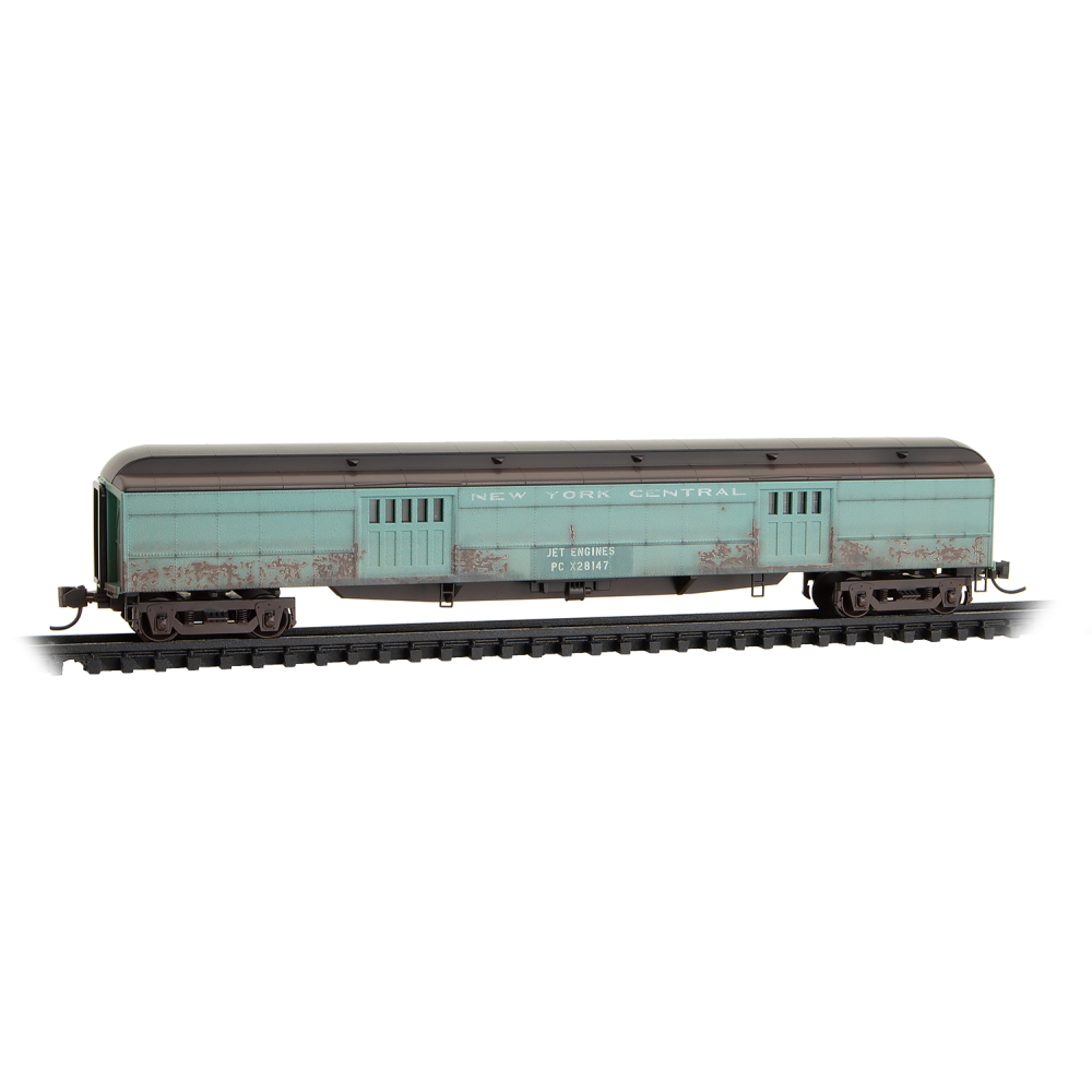 Penn Central Weathered 70' Heavyweight Baggage Car #X28147
