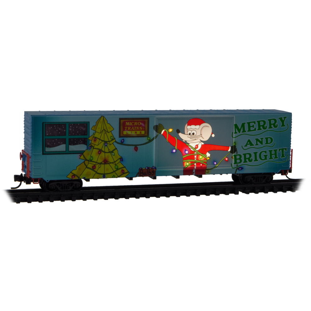 2025 Micro-Mouse Christmas Lighted 60' Box Car