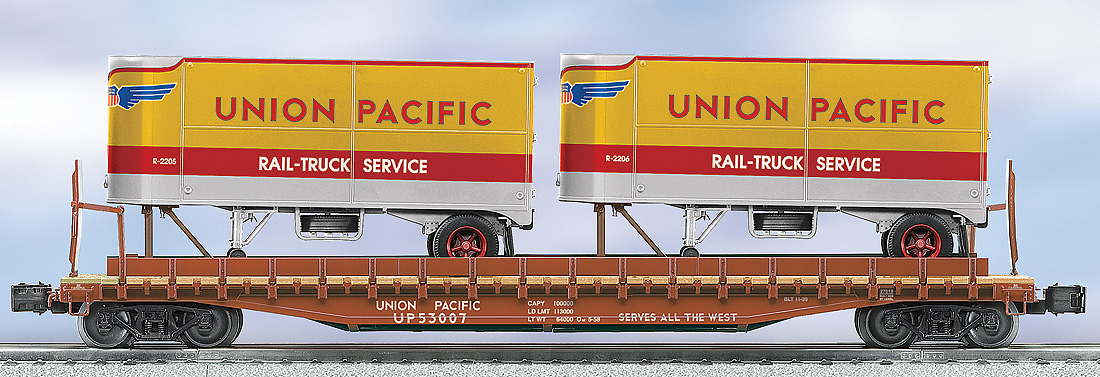 Union Pacific PS-4 flatcar #53007 with trailers (used)