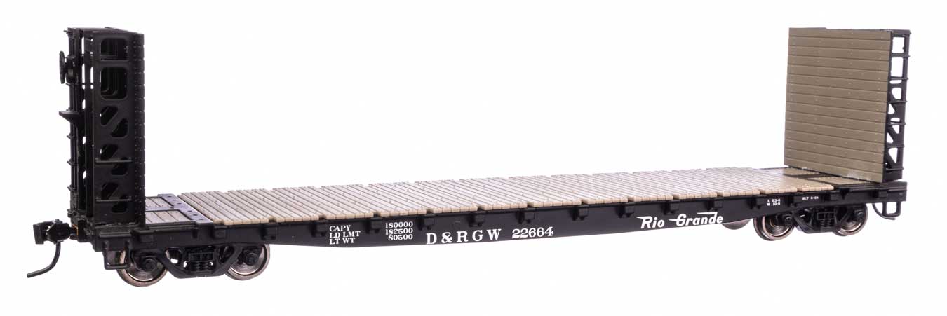 Denver & Rio Grande Western 53' GSC Bulkhead Flat Car #22664