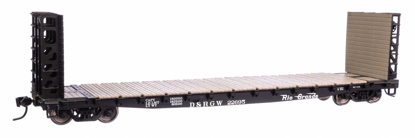 Denver & Rio Grande Western 53' GSC Bulkhead Flat Car #22695
