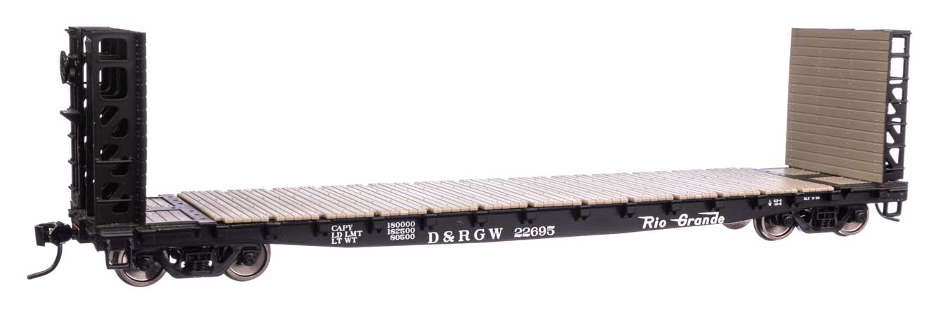 Denver & Rio Grande Western 53' GSC Bulkhead Flat Car #22695