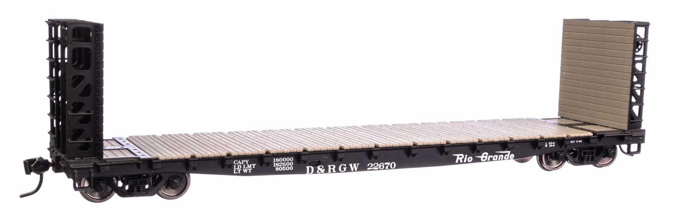 Denver & Rio Grande Western 53' GSC Bulkhead Flat Car #22670