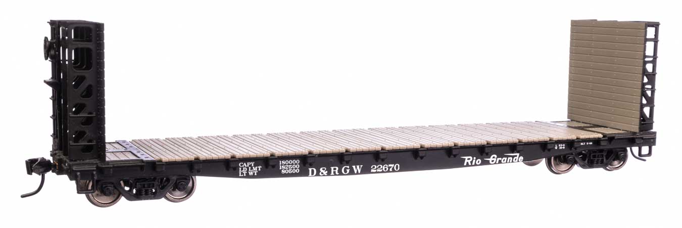 Denver & Rio Grande Western 53' GSC Bulkhead Flat Car #22670