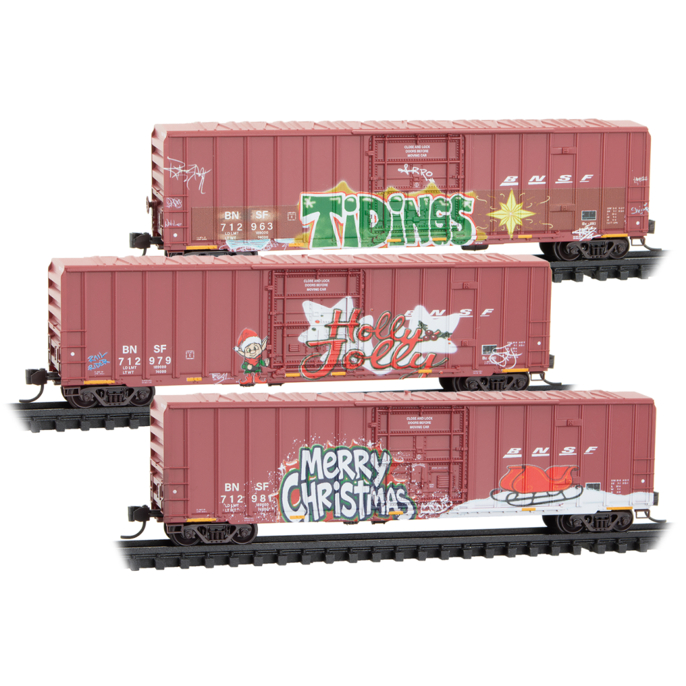 Burlington Northern Santa Fe Christmas Graffiti 3-Pack