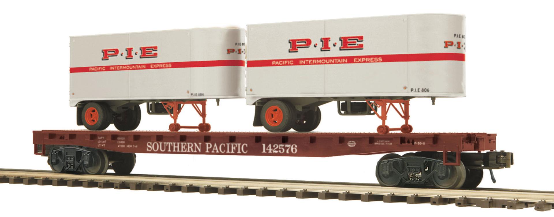 Southern Pacific flatcar #142570 with trailers (used)
