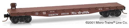 Used Denver & Rio Grande Western 50' Flat Car Fishbelly Side #23019